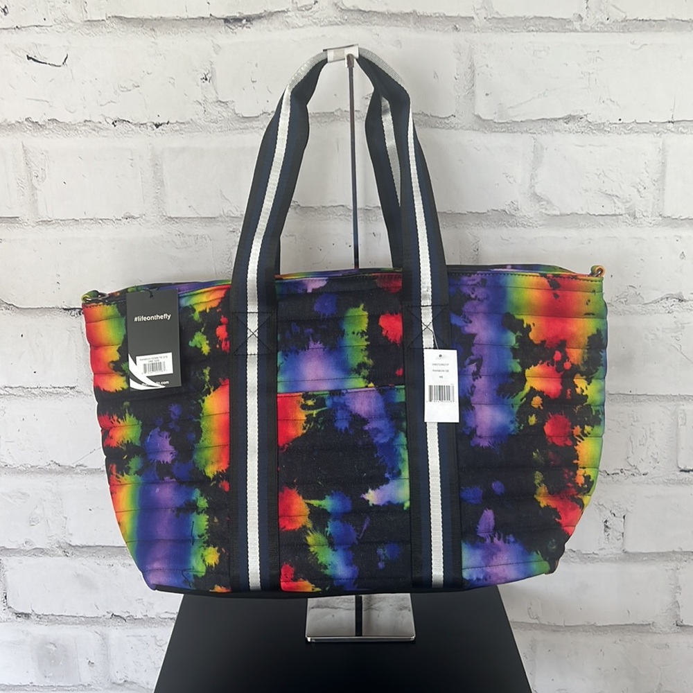 Think Royln Pride Wingman Tie-Dye Denim Quilted Tote